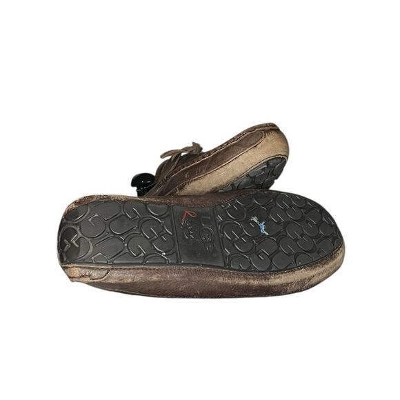 UGG Mens Byron Moccasin Leather Slippers Size 11 Brown Sheepskin - Picture 5 of 6
